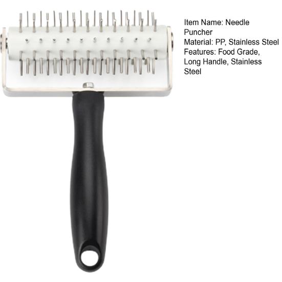 Игольчатый перфоратор, ролик из нержавеющей стали, колесо для пиццы, хлеба, пирога, кондитерских изделий, ролик для теста, пластиковая ручка, прокалывающие отверстия