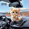 Cat Pendant Car Rearview Mirror Charm Acrylic Kitten Car Interior Decoration Christmas Tree Hanging Decoration for Home Window