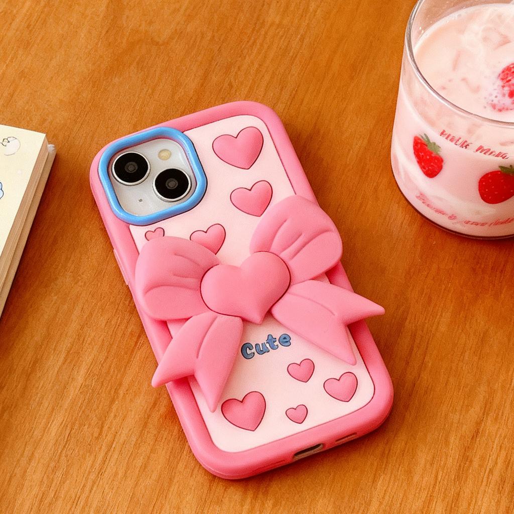 Silicone Phone Case Cute Cartoon Design with Kickstand Soft Rubber Cover for iPhone 17 Pro/iPhone 17 Pro Max