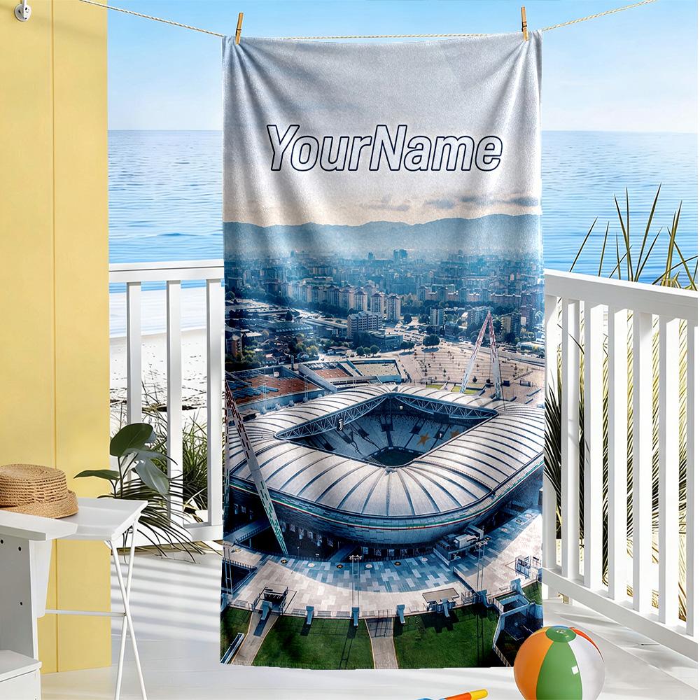 Juventus Customized Name Beach Towel High Absorbency & Quick-Dry Perfect for Traveling Yoga Camping and Swimming