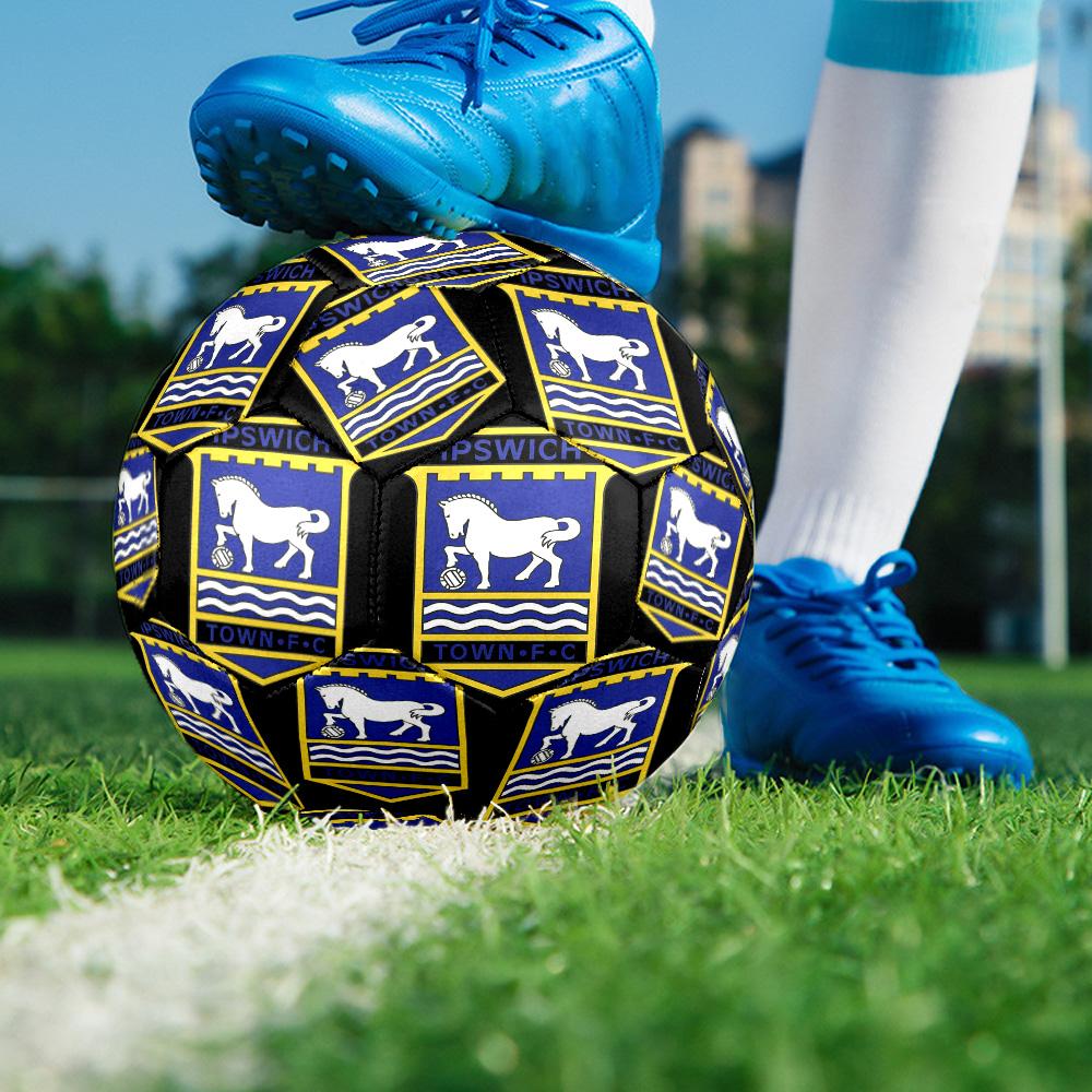 Town Football Club Crest Printed Size 5 Soccer Balls, High-Quality, Anti-Slip, Protective Football, A Unique Gift , Birthdays, Christmas Gifts