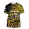 Men's Summer T-shirt Brook Trout Fishing 3D Printed Harajuku Casual Short Sleeve T-shirt Unisex Neutral Outdoor Quick Drying Top