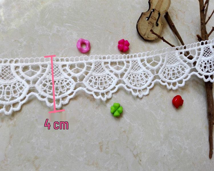 Водорастворимая кружевная тесьма шириной 4 см для вышивки DIY на одежде и подоле юбки