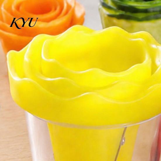 Decorative Vegetable Cutter Spiral Curler, Stainless Steel Blade Handheld Twister, Creative Cucumber Slicer Tool Rotatable Fruit for Carrots Cucumbers