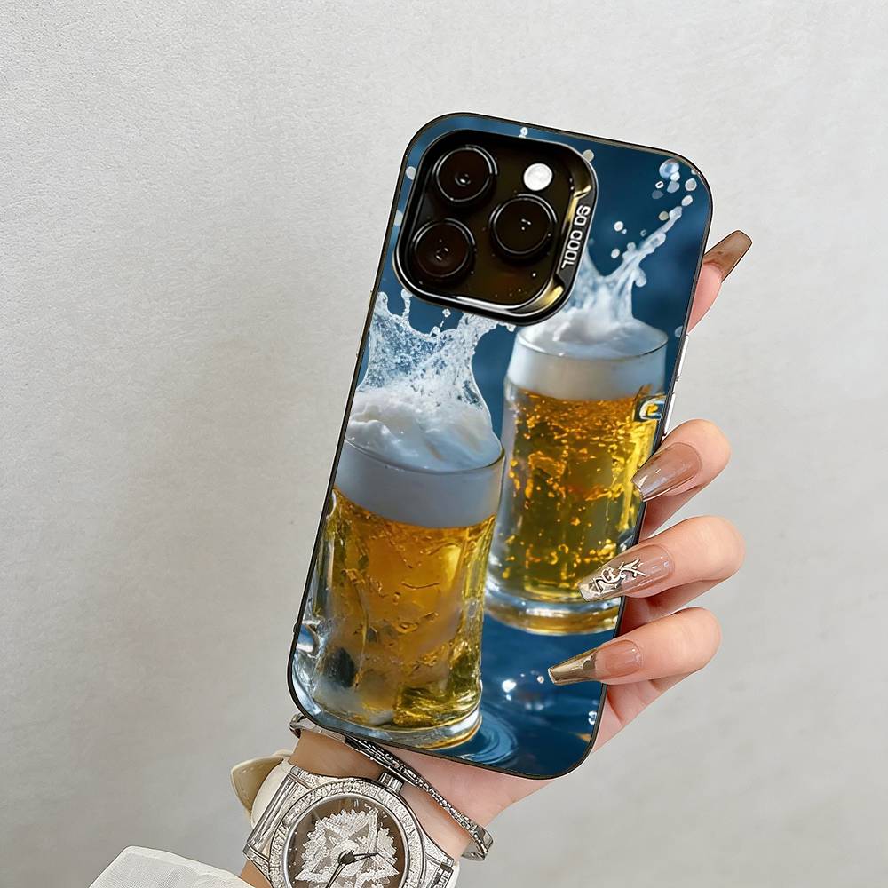 Пиво Чехол для телефона для iPhone 17,16,15,14,13,12,11 Plus,Pro Max,XS,Цветной Серебряный Внутренний Чехол