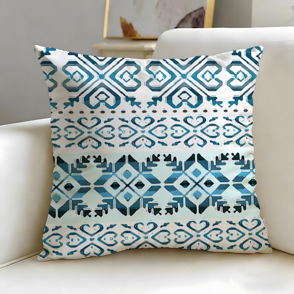 Наволочка с узором Fair Isle Мягкая Легко стирается Универсальная для Дивана Кровати Путешествий и Офиса