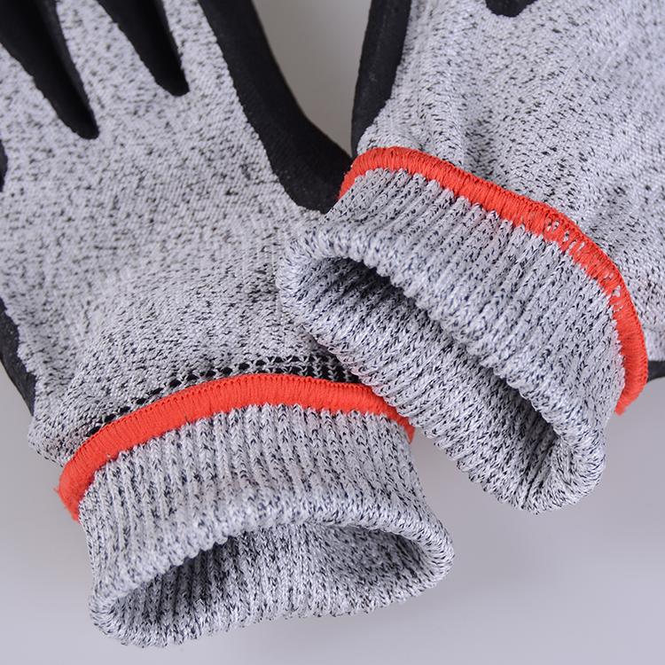 Nitrile Work Gloves with Sandy Coated Palm Rubber Anti-Cut Liner Oven Mitts with Enhanced Cut-Resistant Protection