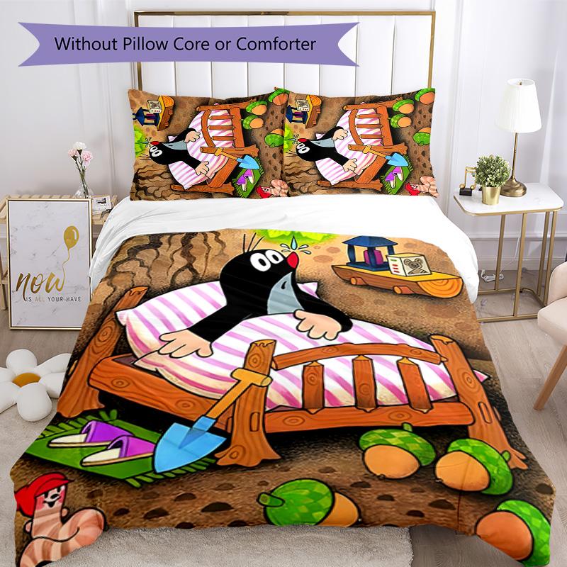KRTECEK 3pcs Bedding Set Duvet Cover Closure Includes 1 Duvet Cover & 2 Pillowcases for All Seasons Bedroom Home Dorm Decor
