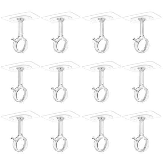 Кронштейны для держателя штанги для штор, прочные, с высокой несущей способностью, регулируемые, простая установка, потолочное крепление, самоклеящиеся крючки для штанги для штор