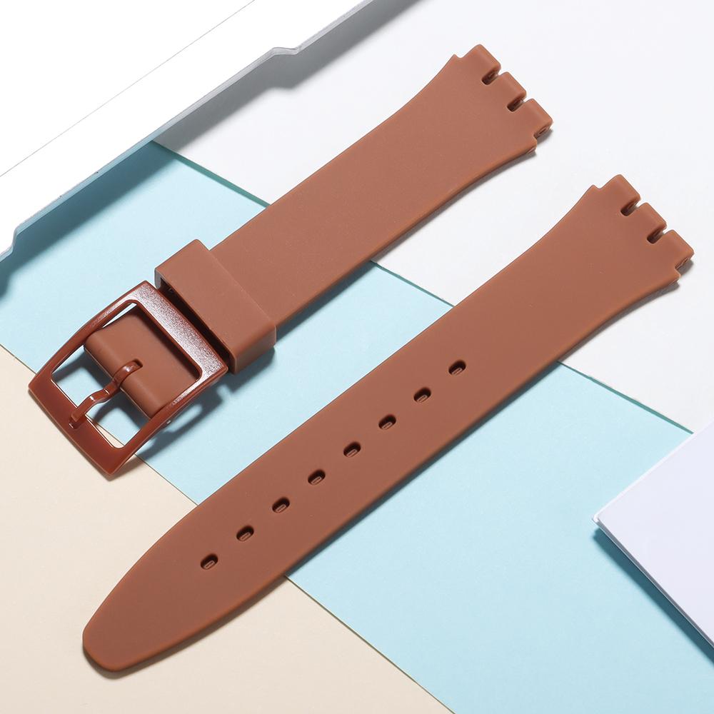 16мм 17мм 19мм 20мм Водонепроницаемый Силиконовый Ремешок для Часов Swatch Мягкий Резиновый Ремешок Цветной Браслет Замена Аксессуары для Часов