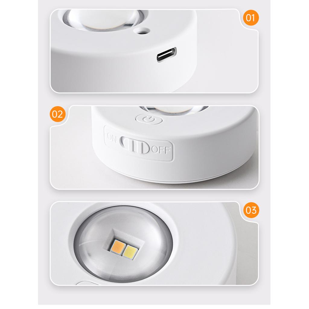 Rechargeable LED Cabinet Light Magnetic Wine Cabinet Wardrobe Light Remote Control RGB Ice Ball Light Free Wiring Big Cat Eye Light