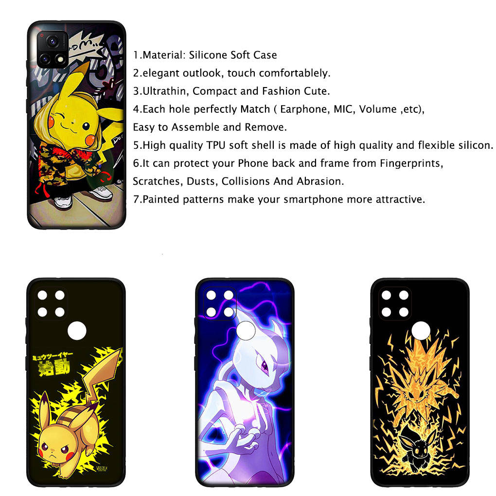 Чехол для iPhone 16 15 Xiaomi Redmi Note 14 13 12 11 Pro Max X 8 16e Samsung Galaxy S25 S24 S23 Moto OPPO Huawei Pokemon Mew Pikachu Mewtwo чехол для телефона
