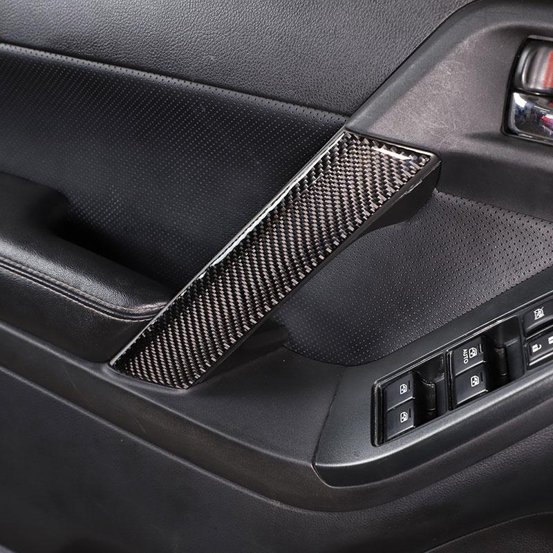 For Subaru Forester 2013 2014 2015 2016 2017 18 Soft Carbon Fiber Car Front Row Inner Handle Cover Trim Sticker Car