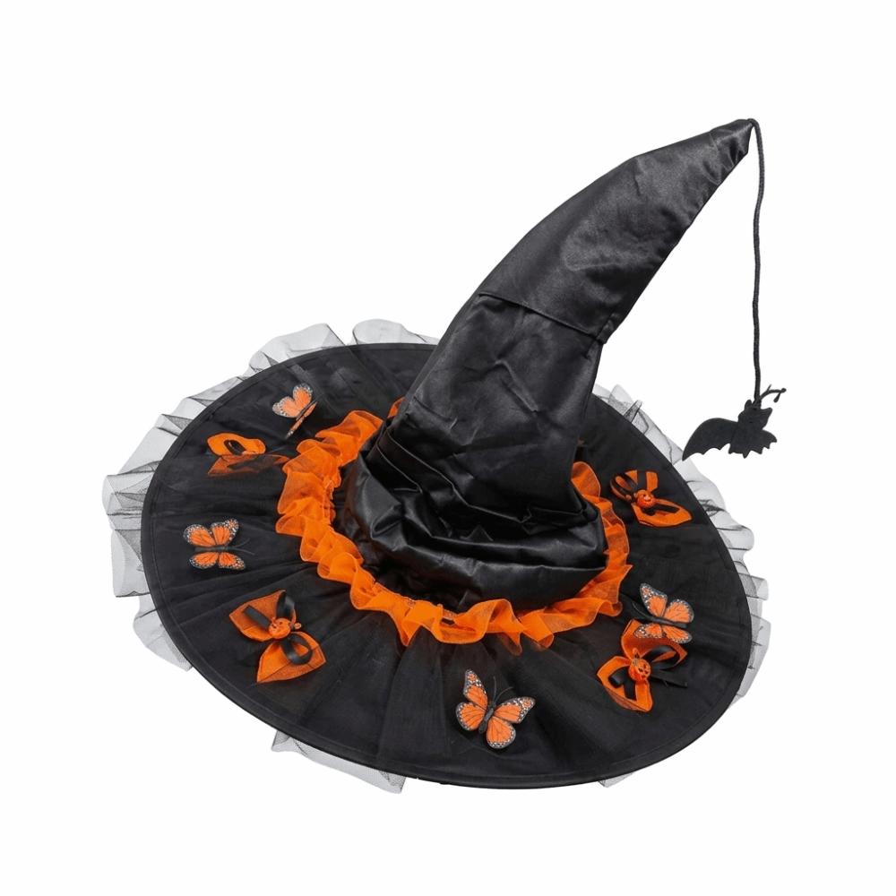 Handmade Cosplay Wizard Cap Wrinkled Design Retro Lace Bowknot Hat Halloween