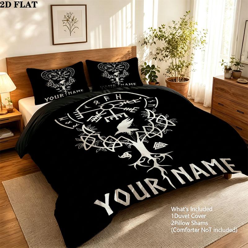 Custom Viking Bedding Quilt Set Quilt Cover Pillowcase Home Decoration Birthday Gift (1 * duvet cover + 2 * pillowcase, without core)