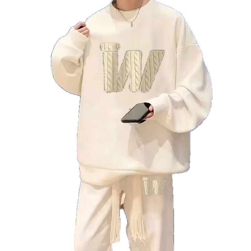 Harajuku Trendy Men's Sporty Casual Set: Fashionable Loose Hoodie & Pants Two-Piece