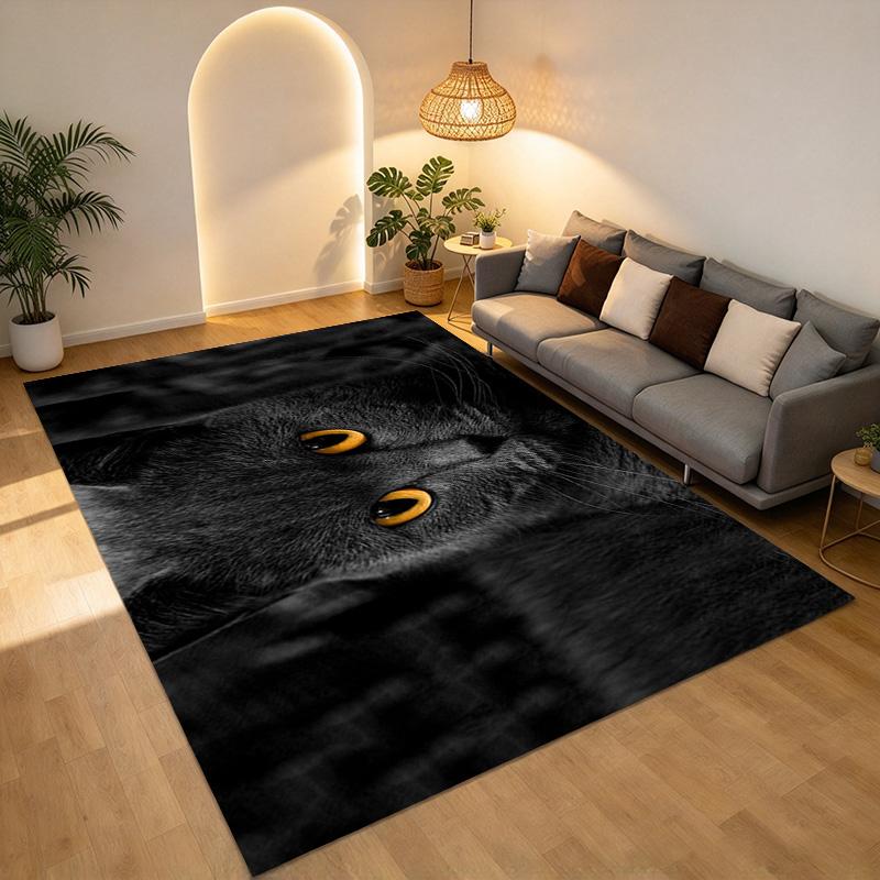 Dark Cat Living Room Nonslip Area Rug Soft Carpet For Bedroom Game Playroom Sofa Office Home Decor Doormat Christmas Gift C9302379