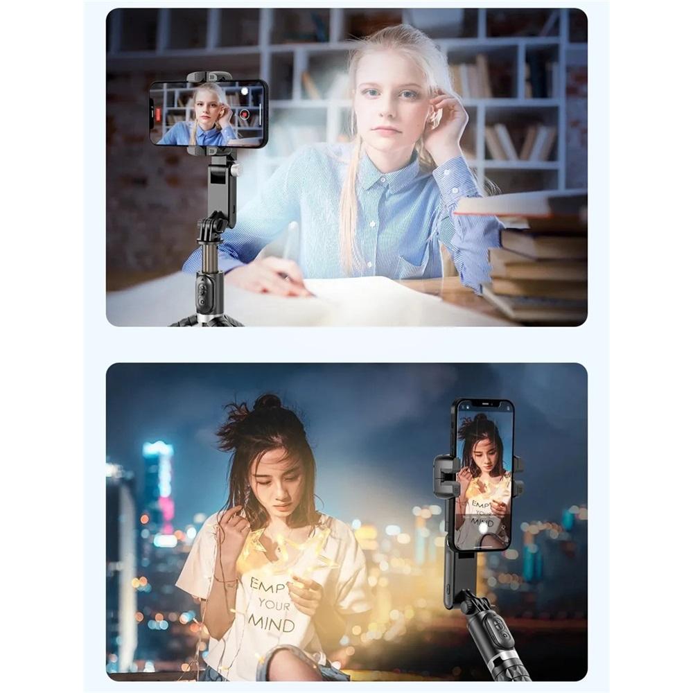 Универсальный шарнирный стабилизатор, ручной держатель для селфи-палки для мобильного телефона, с заполняющим светом, режимом Bluetooth Follow Shooting