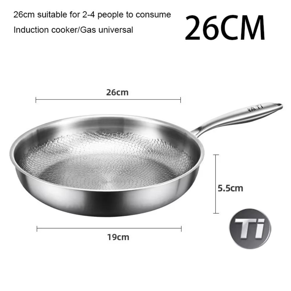 Pure Titanium Cookware Is Scratch-resistant and Non-stick, Heats Evenly and Is Suitable for Cooking and Heating Quickly.