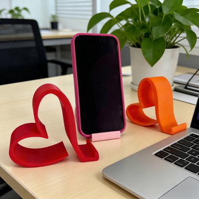 Держатель для телефона в форме сердца Милый 3D-печатный подставка для телефонов, планшетов, Kindle Романтичный настольный держатель для телефона в форме сердца для офиса