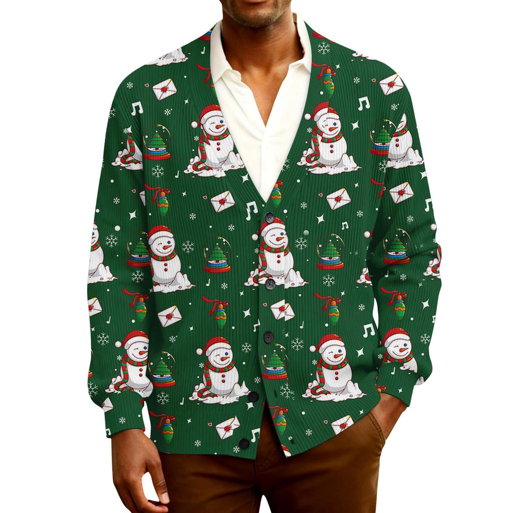 Мужской кардиган с длинным рукавом, рубчатой вязки