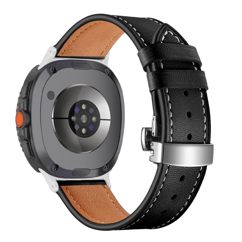 Застежка-бабочка, ремешок для часов из натуральной кожи для Samsung Galaxy Watch8/9 Classic, ремешок для часов для Samsung Galaxy Watch Ultra