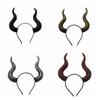 PU Halloween Horns Headband Ox Horn Halloween Hair Hoop Funny Cosplay Hairband  Men