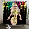 African American Woman Shower Curtain Sexy Black Girl Lady Inspirational Queen Abstract Boho Waterproof Bathroom Shower Curtain