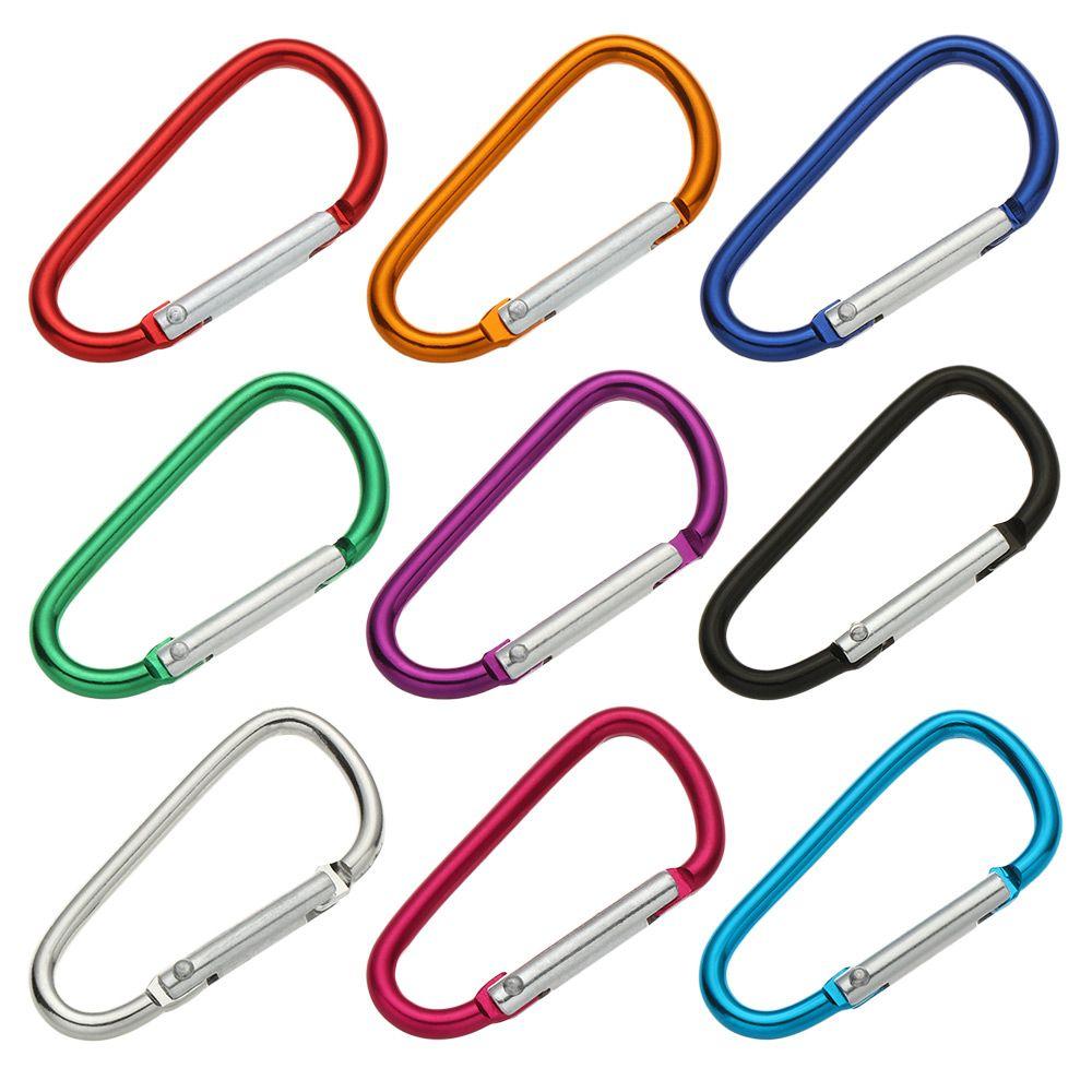 Safety Multicolor Aluminium Camping Hiking Hook Buckle Keychain Climbing Button Alloy Carabiner