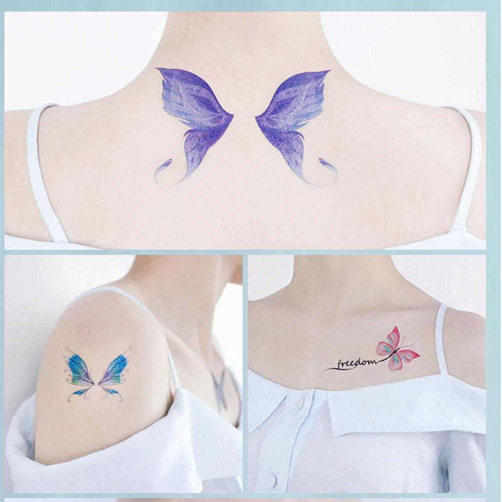 3D бабочка временные татуировки водонепроницаемые прочные красочные бабочки руки запястья груди тела поддельные наклейки для женщин девочек