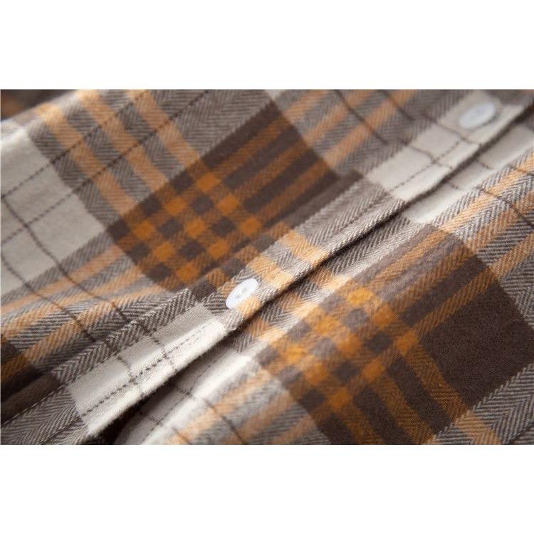 Casual Loose-Fitting Plaid Cotton Shirt for Women, Perfect for Autumn