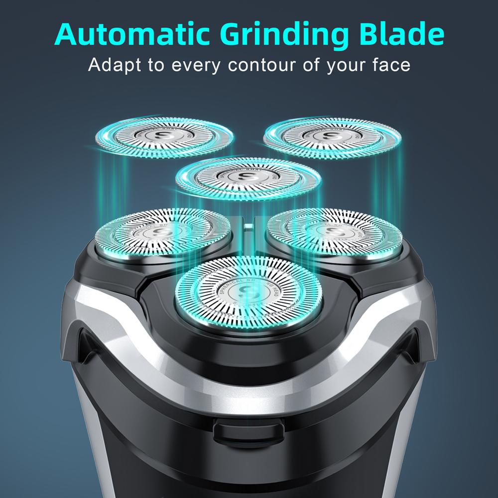 Электробритва SweetLF для мужчин, портативная беспроводная электробритва с 3 головками, для влажного и сухого бритья