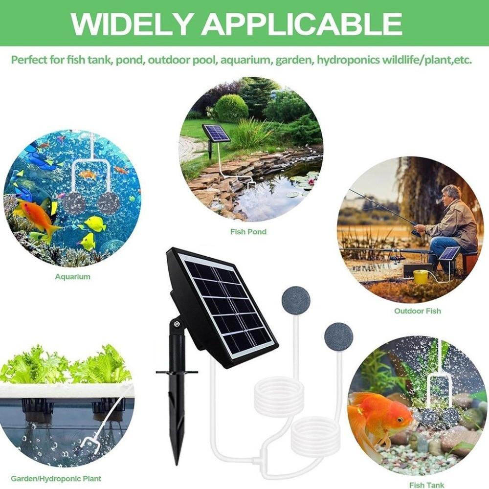Low Noise Solar Oxygen Pump Durable Aquarium Air Pump Fish Tank Aerator Courtyard