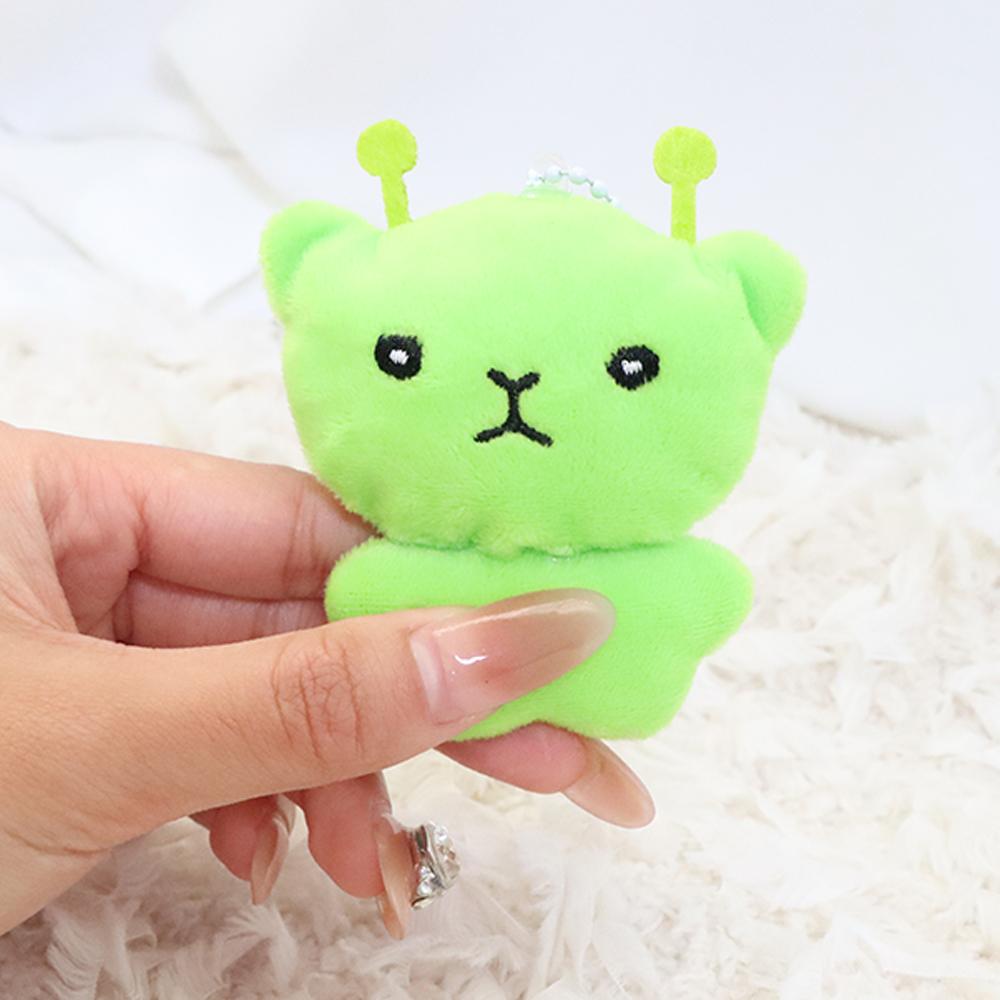 Cute Cartoon Alien Cat Plush Toy Pendant Little Alien Cat Keychain Doll Soft Stuffed Birthday Gifts For Kids Girl Backpack Decor