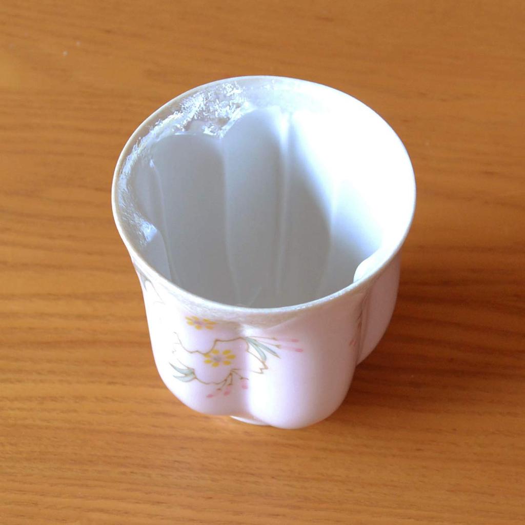 A Perfect Gift for Grandma or Birthday a Pink Teacup Shaped Like a Cherry Blossom Made of Arita Ware Called No with a Message Card and a Longevity