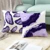 Set of 2 Purple Throw Pillow Covers Modern Abstract Black Bold Decorative Pillow Cases Home Decor Square 18x18 Inches Pillowcases