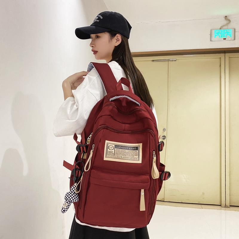 Школьный рюкзак для студента колледжа, рюкзак для старшеклассницы, простой, большой вместимости, рюкзак для мальчиков