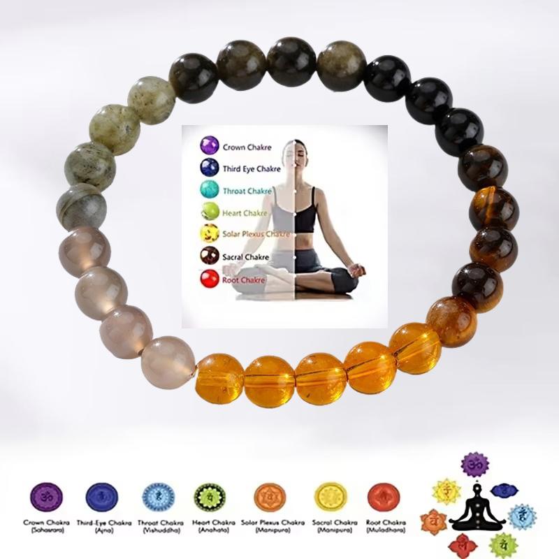 Браслет из натурального вулканического камня, браслет ручной работы, энергетический браслет, вспомогательное дыхание, медитация, агат, цветной миниатюрный ювелирный браслет с орнаментом