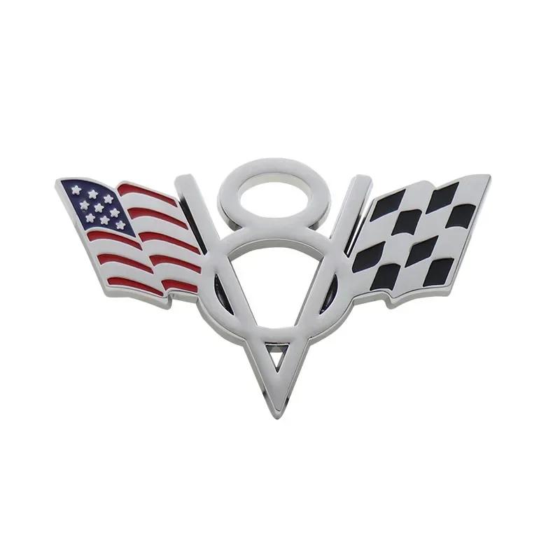 Американский флаг V8 V 8 Италия Великобритания Германия США Национальный флаг для крыла багажника заднего капота Шильдик Наклейка Эмблема Значок Стикер