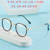 0 -0.5 -1.0 To -6.0 Women Men Blue Light Blocking Oval Myopia Eyeglasses Finished Vintage Metal Minus Glasses With Prescription