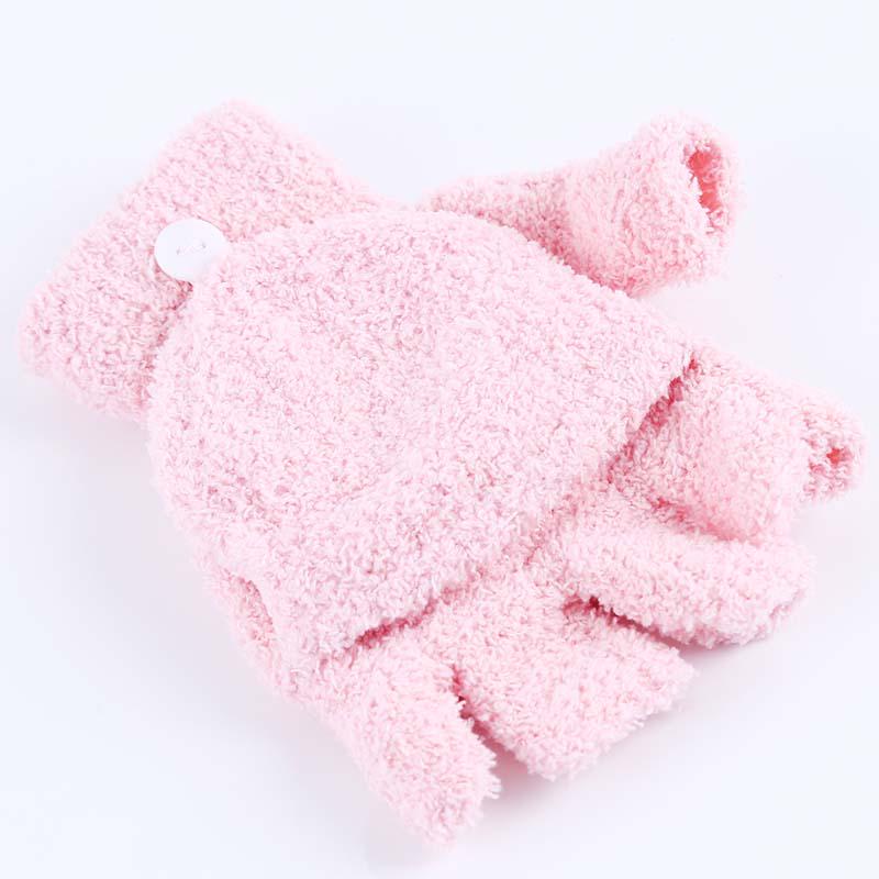 Модные женские зимние теплые варежки на запястье, теплые перчатки