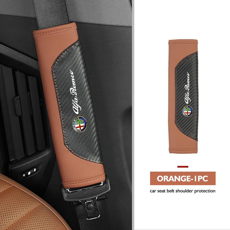 AAACO1 Car Seat Belt Shoulder Cover Protection Pads Safety Belt Accessories For Alfa Romeo GT Stelvio F1 Brera Volante Tonale Gloria