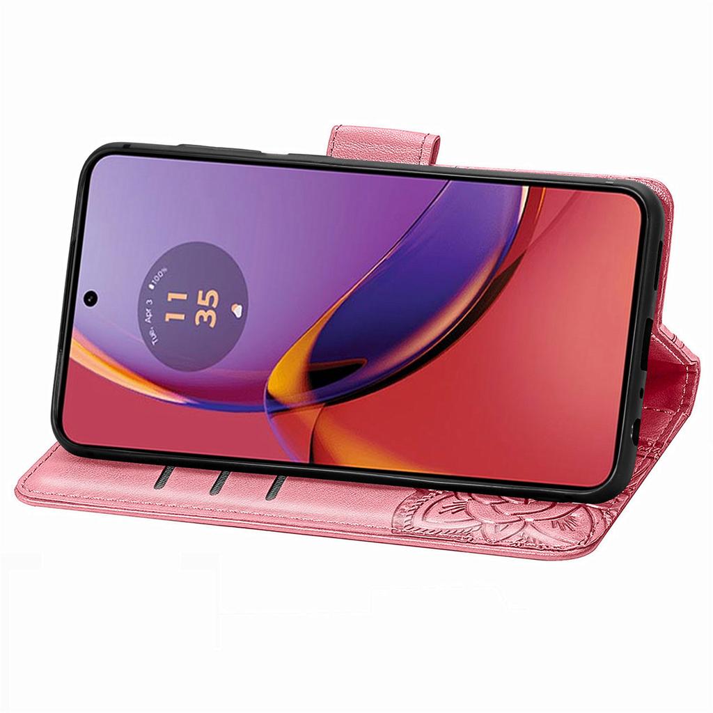 Для Motorola Moto G84 5G Чехол Кожаный кошелек с тиснением бабочки Чехол для телефона с подставкой