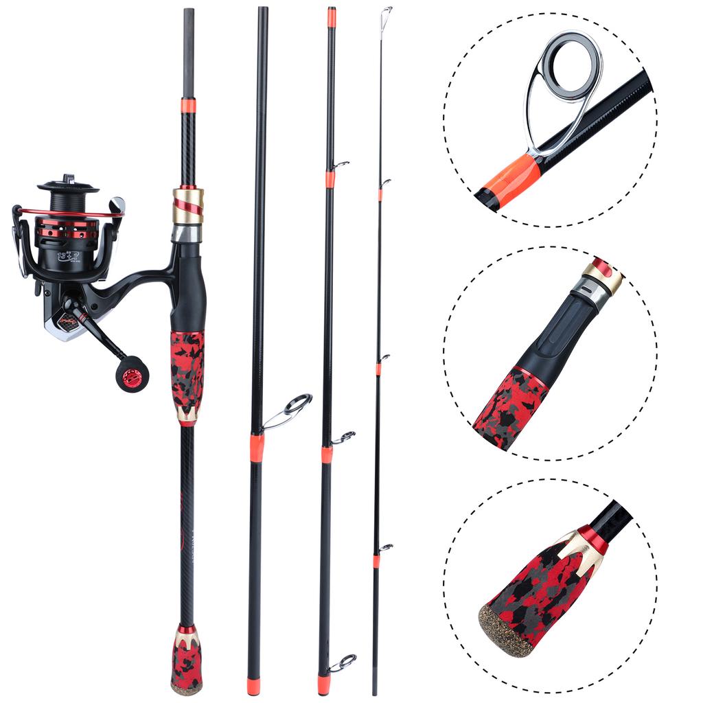 SOUGAYILANG Удочка Спиннинговая удочка Портативная сверхлегкая удочка Углеродная удочка для пресноводной морской рыбалки Снасти