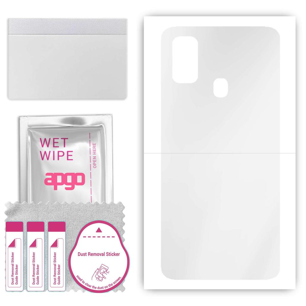 apgo Ultra Clear Protective Skin Sticker for the back compatible with Samsung Galaxy M21, Wrap Film, Hydrogel Film, Flexible, Soft TPU with positionin