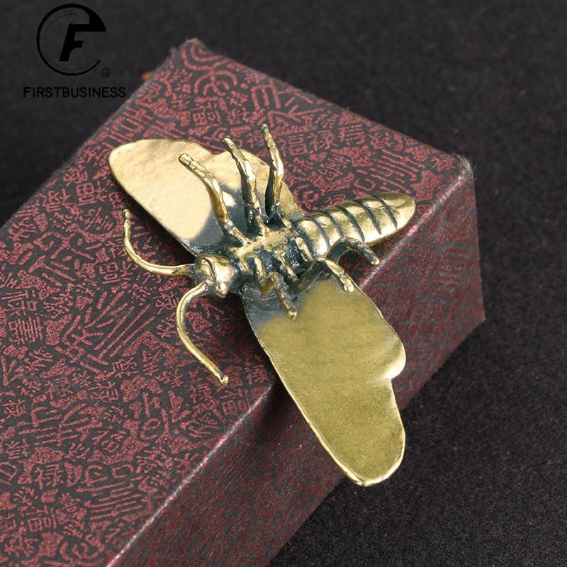 Vintage Brass Animal Dragonfly Figurines Miniatures Funny Desktop Ornament Home Decorations Crafts Accessorie Antique Collection