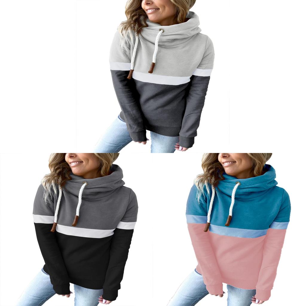 Womens Puffer Hoodie With Colorblock Splicing For Casual Winter Wear