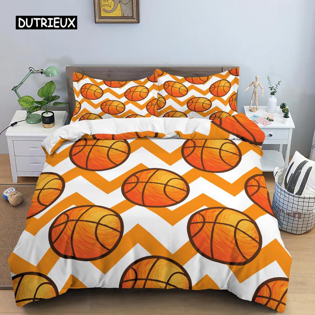 Basketball Duvet Cover Set Hit The Broken Wall Ball Theme Bedding Set for Kids Teens Queen King Size 2/3pcs Soft Quilt Cover