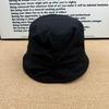 New simple solid color bucket hat women's summer metal label light and thin sunscreen versatile face small sunshade sun hat