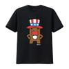 Футболка Domo Kun с синим американским шляпой Дяди Сэма Размер L 100% Хлопок Новый винтаж Стиль washed homme